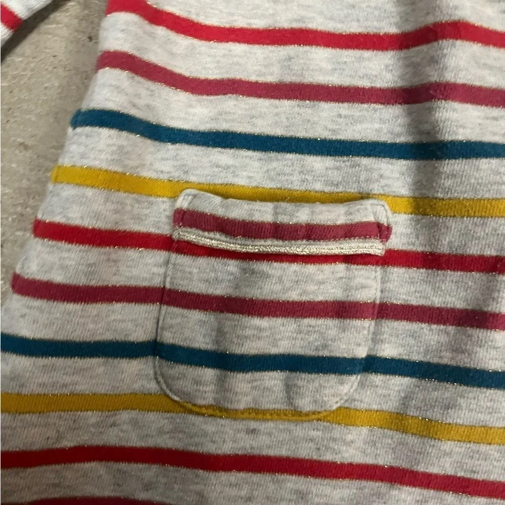 Baby Boden‎ Girls Multicolor Sparkle Stripe Sweater Dress- Size 2-3Y